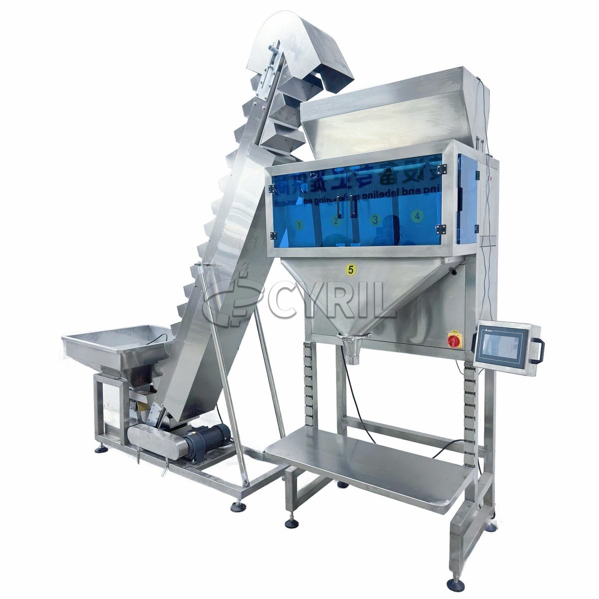 Four-head weighing granule filling machine