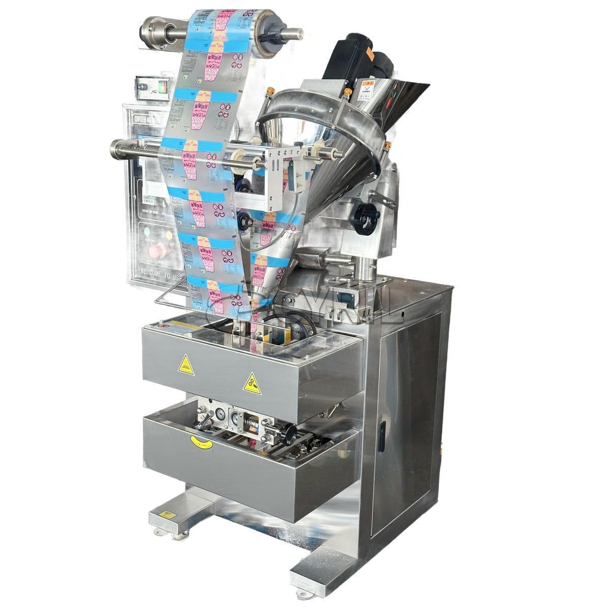 Powder packaging machine-inclined pushing + four-side sealing