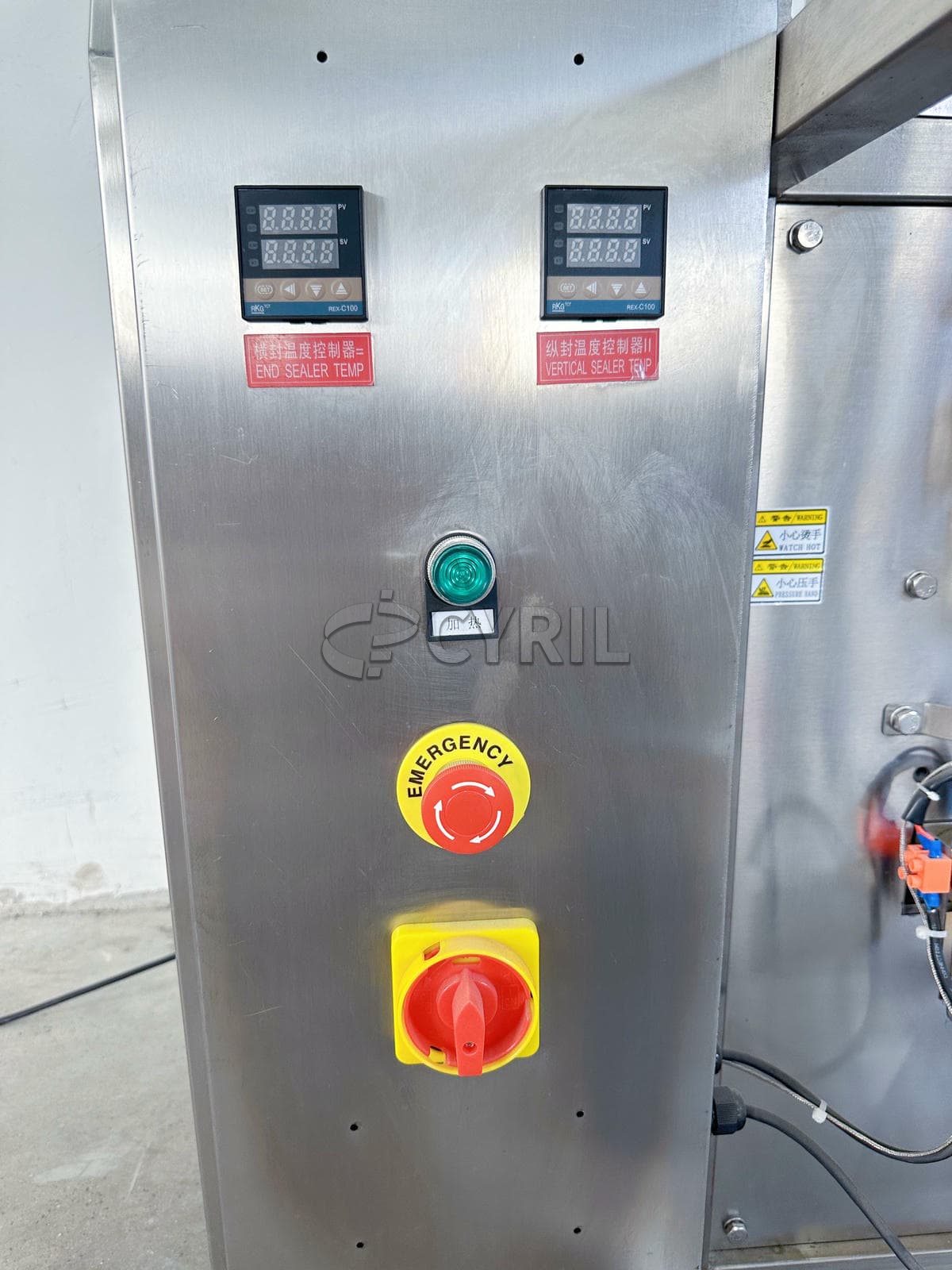 Powder packaging machine+tilt pusher