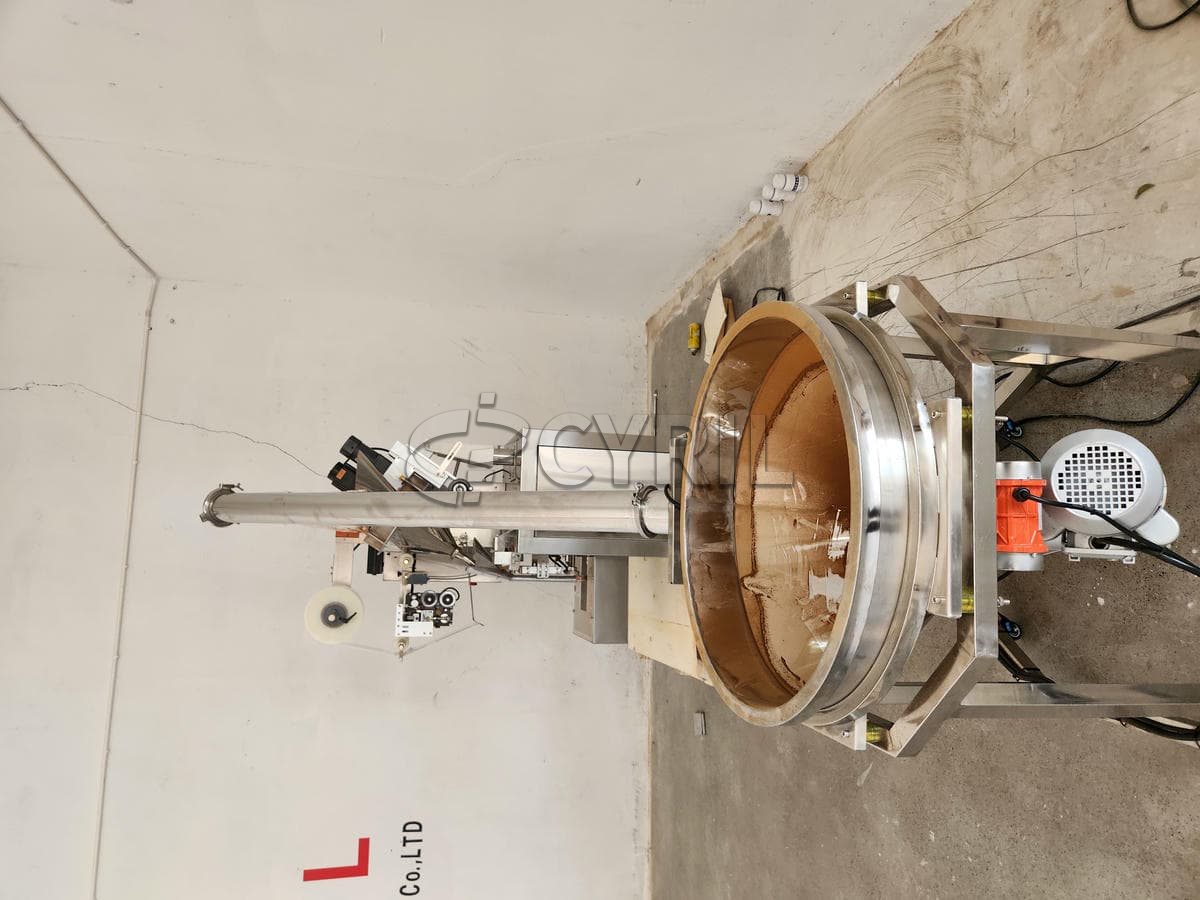 Incline push powder filling machine + round bucket lifting