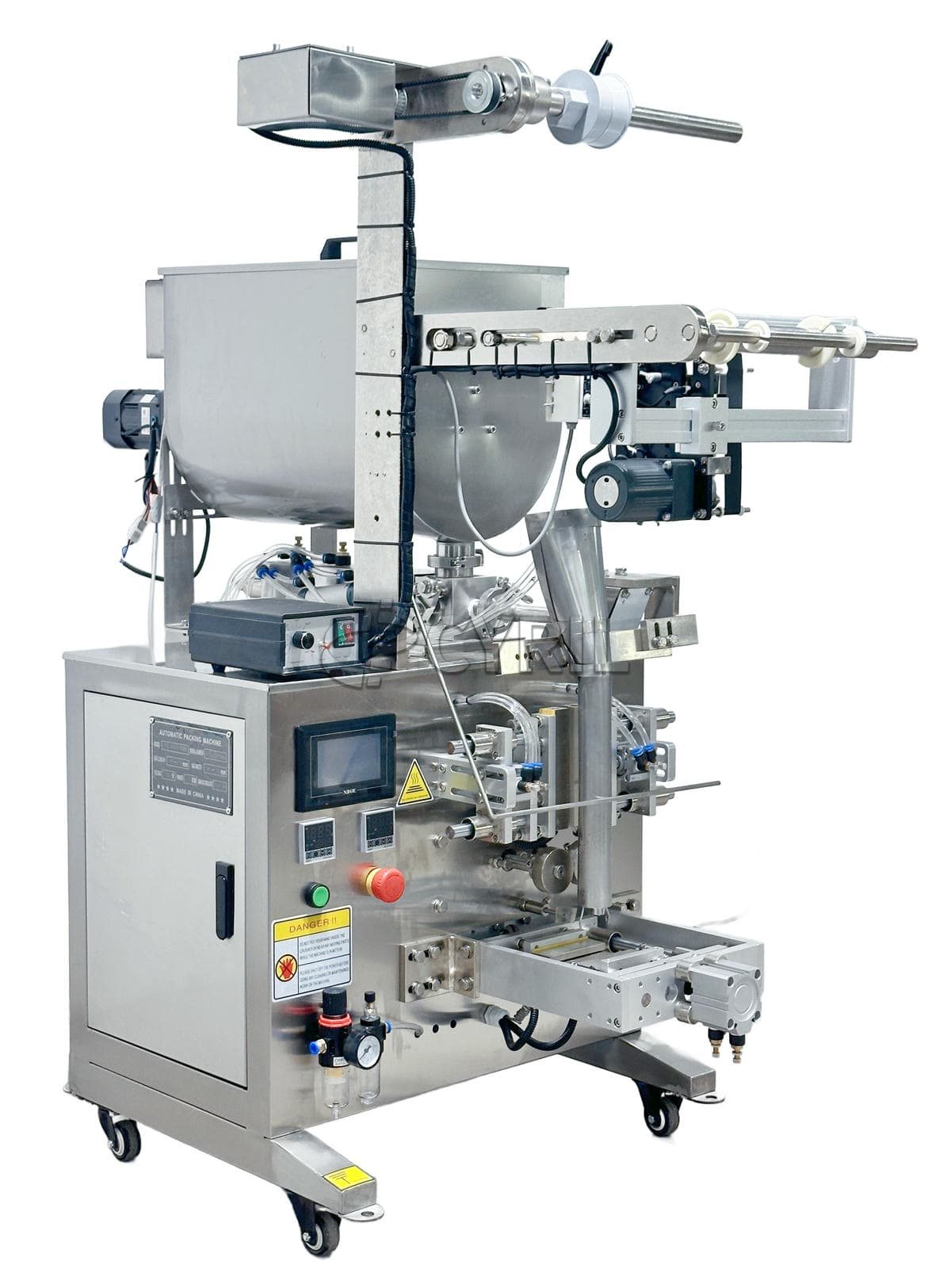 Small paste packaging machine + square bucket mixing