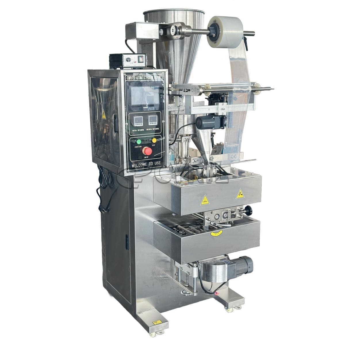 Four-edge sealing granule packaging machine