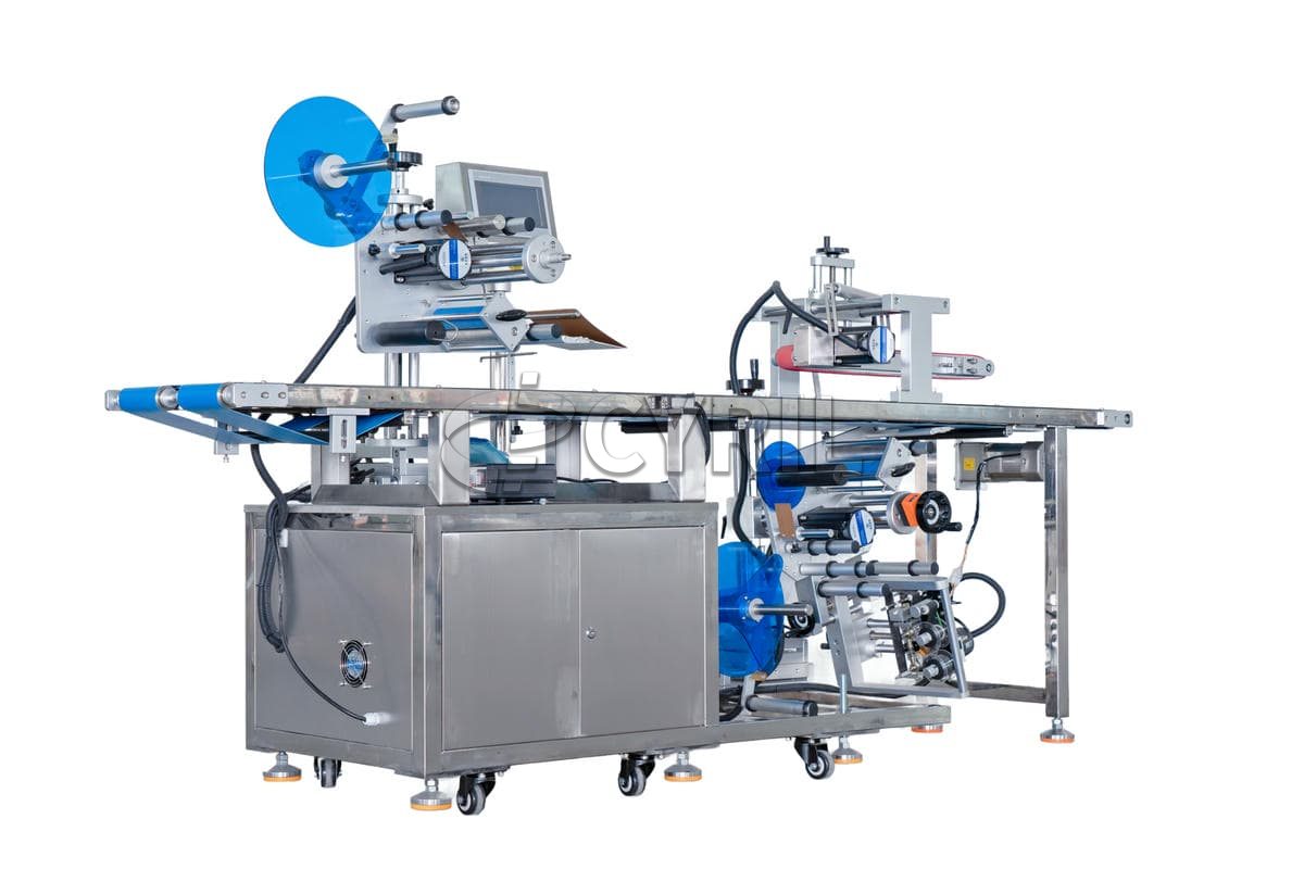 Upper and lower plane labeling machine