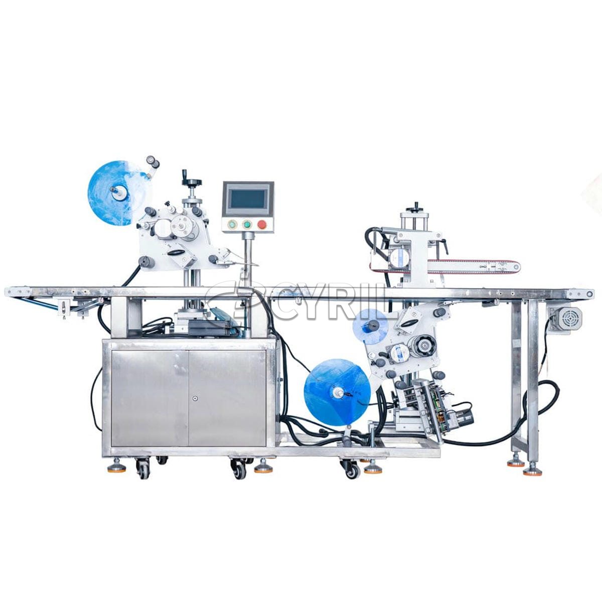 Upper and lower plane labeling machine