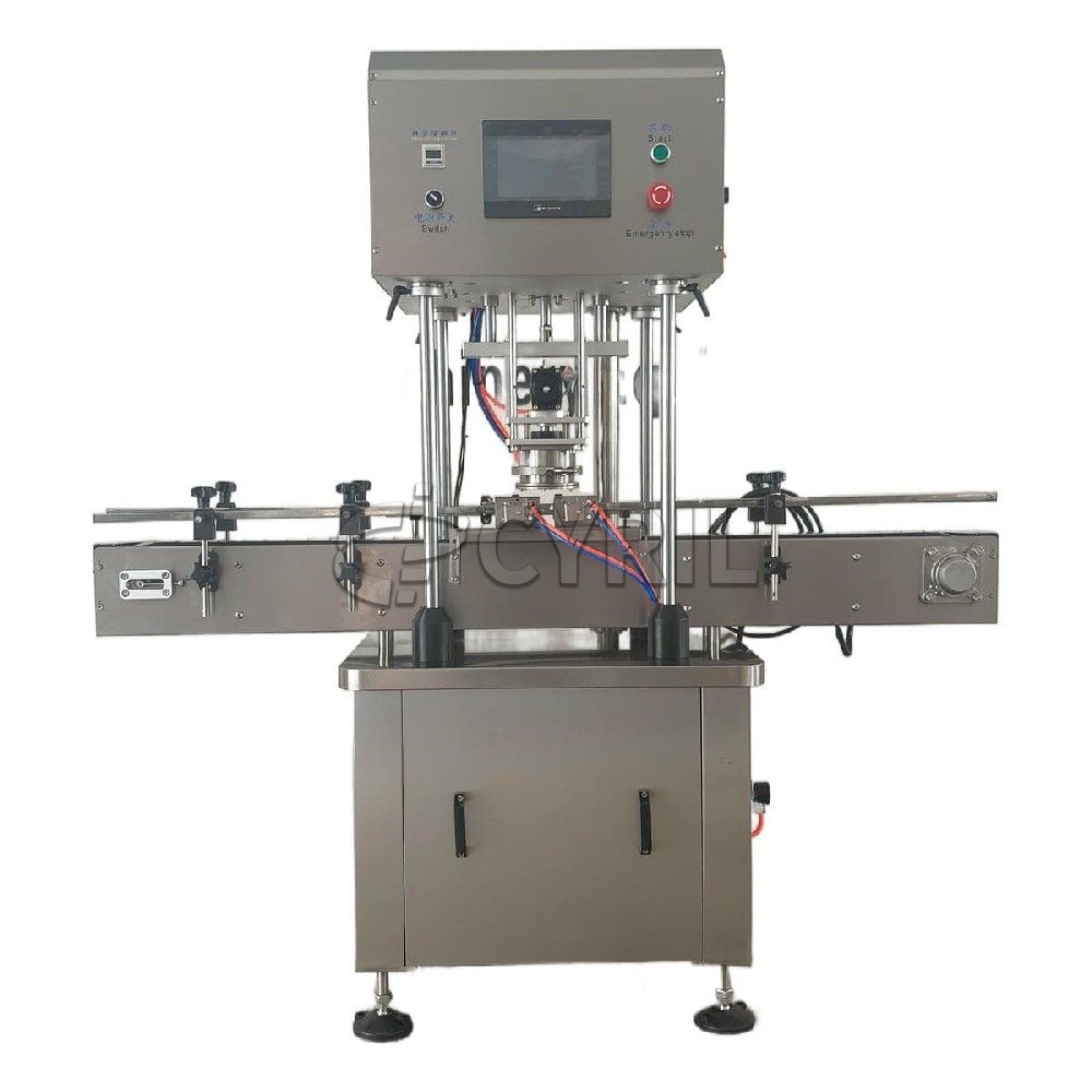 Fully automatic single-head vacuum capping machine