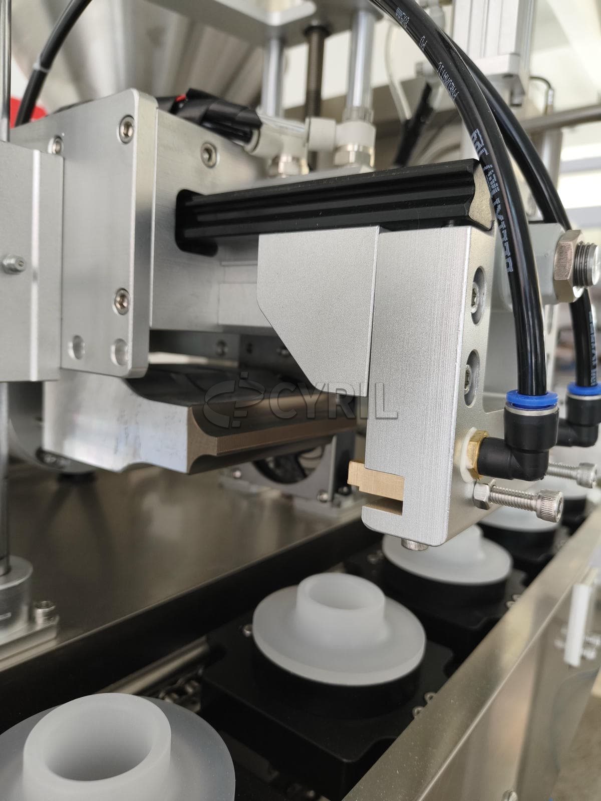 Linear filling and sealing machine