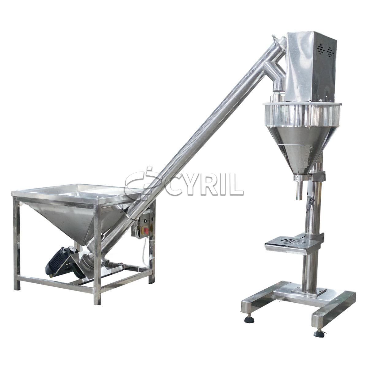 Square bucket loading non-conveyor powder filling machine