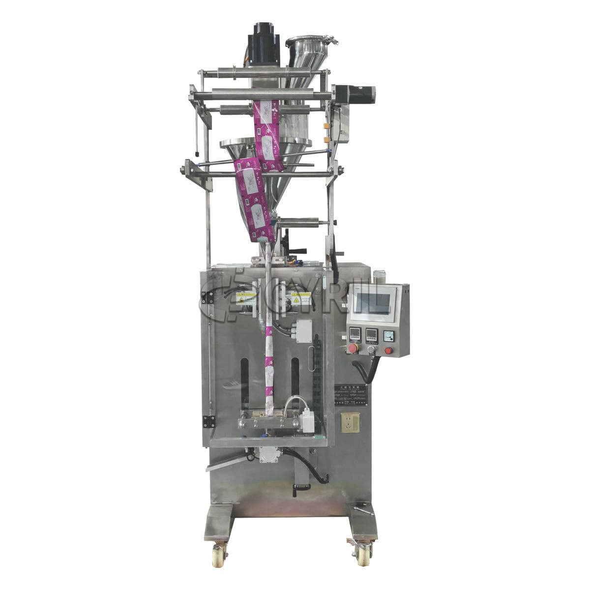 Direct push back seal rounded corner powder packaging machine