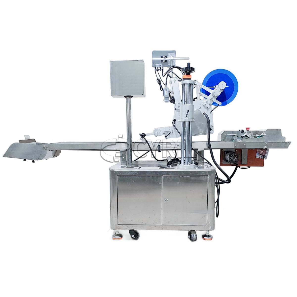 Paging hopper flat labeling machine