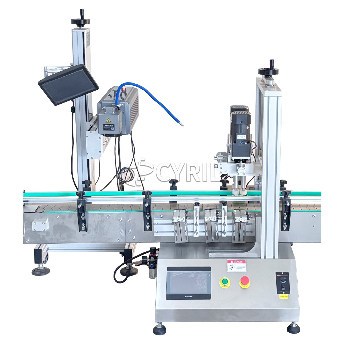 Desktop four-head magnetic pump + capping + labeling