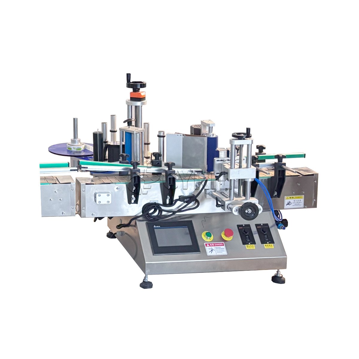 Desktop four-head magnetic pump + capping + labeling