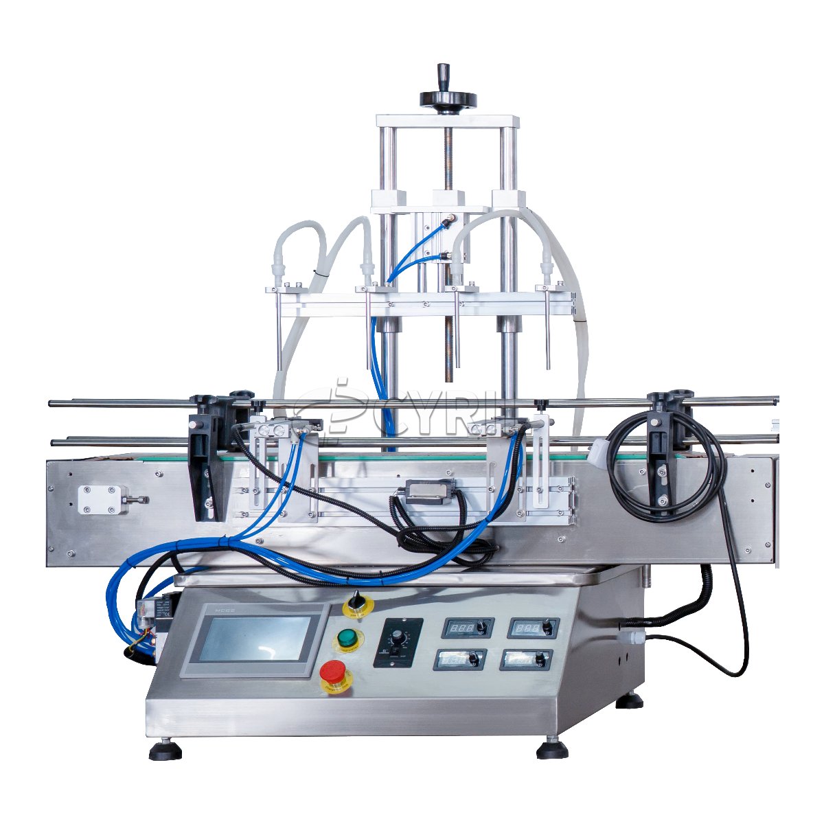 Desktop four-head filling + four-wheel capping + positioning round bottle