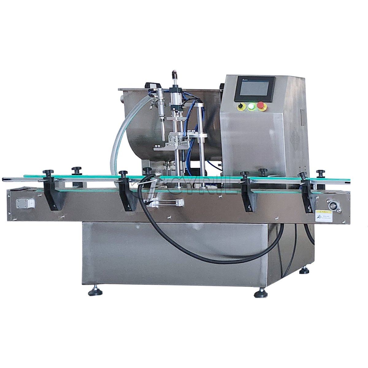 Desktop rotor pump + screw cap + round bottle positioning labeling
