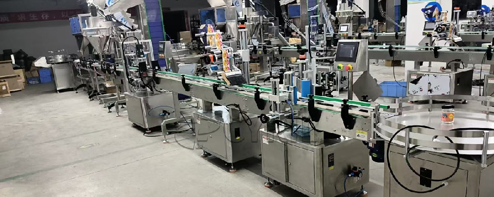 Double-head scale + powder + filling + capping + labeling + bottle sorting + bottle collection