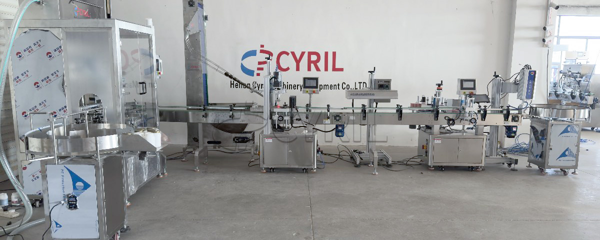 Four-head filling machine + four-wheel capping + aluminum foil sealing + round bottle positioning + laser coding + bottle sorting and collection