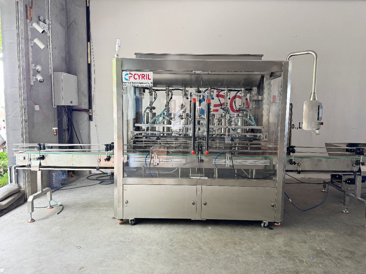 6-Head Paste Filling Machine + Cap Elevator + 4-Wheel Capping Machine + Laser Coding + Double-Sided Labeling