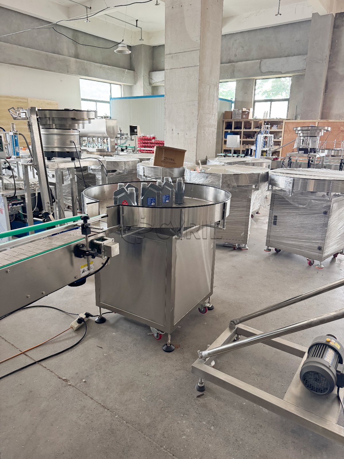 6-Head Paste Filling Machine + Cap Elevator + 4-Wheel Capping Machine + Laser Coding + Double-Sided Labeling