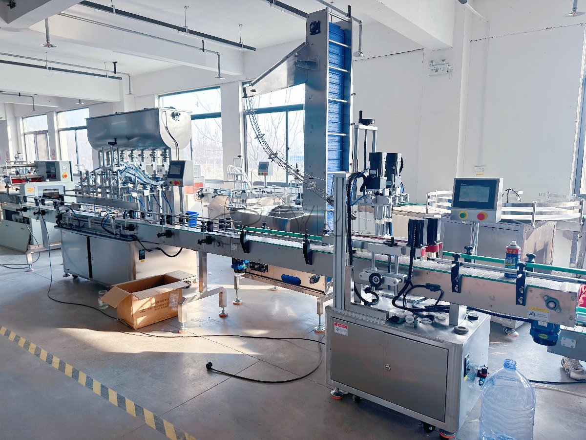 Fully automatic six-head paste + four-wheel capping + upper cover