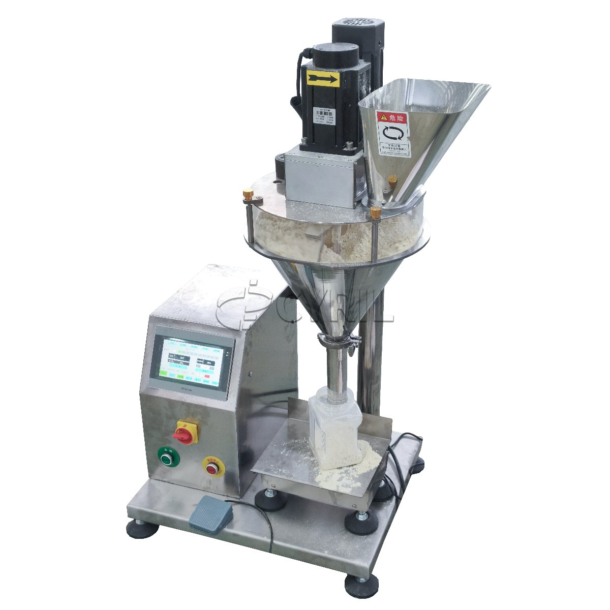 Semi-automatic powder filling machine + weighing scale