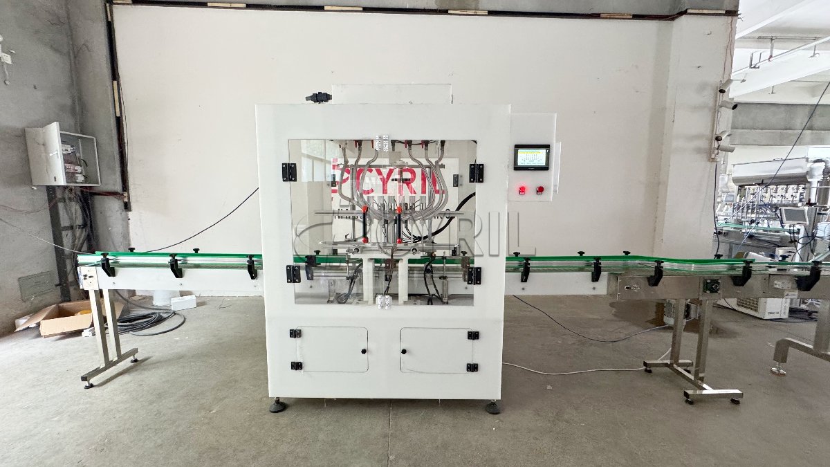6-Head Anti-Corrosion Filling Machine + 4-Wheel Capping + Round Bottle Positioning