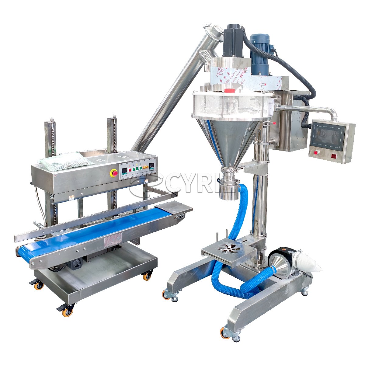 Powder filling machine + dust extraction + sealing machine